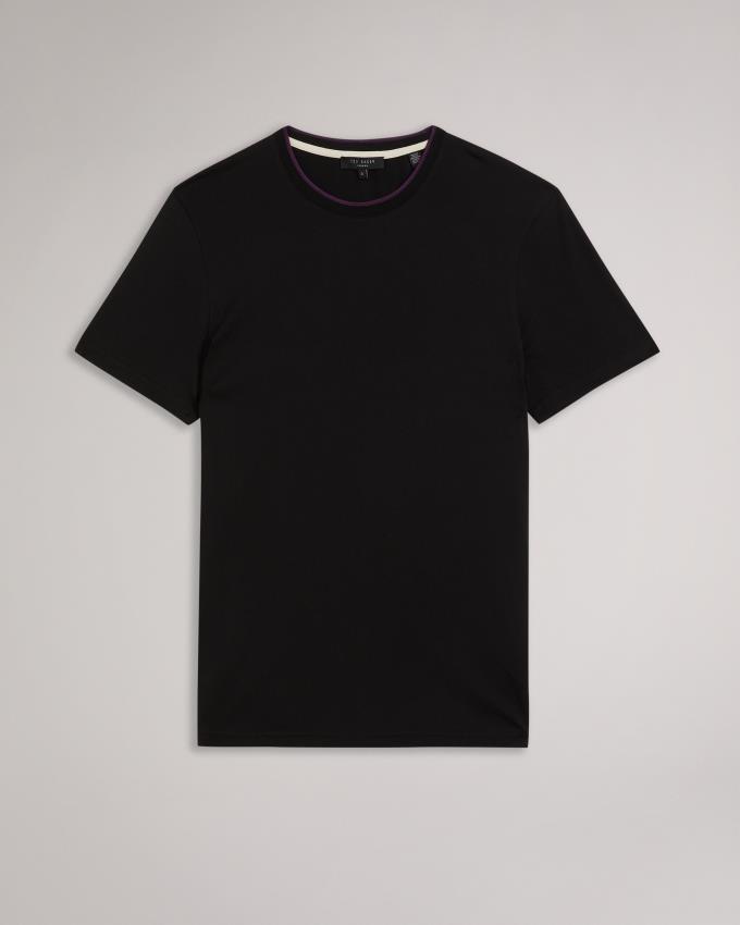 T-Shirt Ted Baker Short Sleeve Noir Homme | BAC-05442338